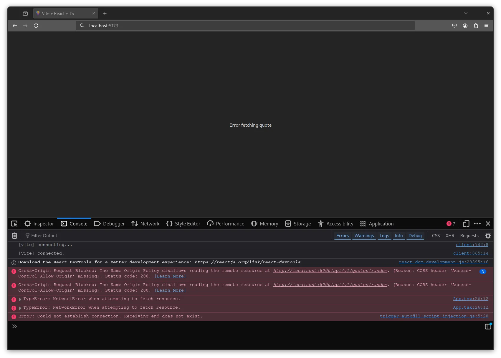 cors error